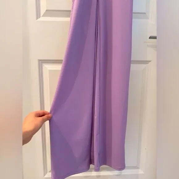 NWOT BRONX AND BANCO Camila Lilac Rhinestone Cutout Maxi Dress - Picture 14 of 15